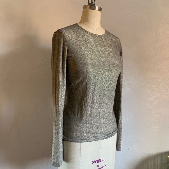 Only Hearts Gold Sparkle Long Sleeve Shirt Soft Layer Maximalist Helena Stuart - Picture 3 of 7